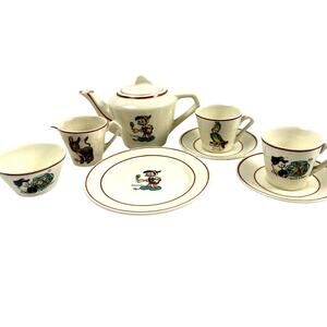 Wade Heath 1930's Walt Disney Antique Pinocchio 8-Piece Tea Set-EXTREMELY RARE!
